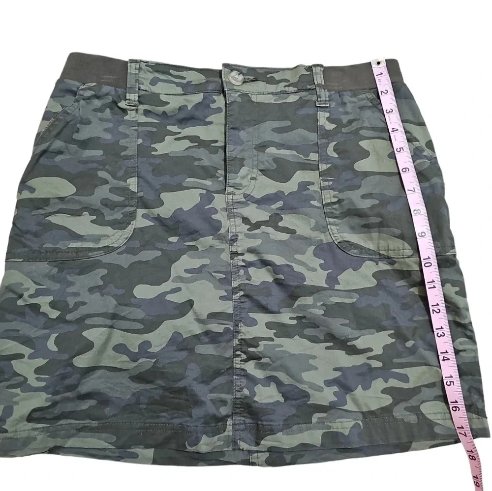 Lee Riders Womens 10 Mini Skirt Green Camo Cotton Y2K Grunge Streetwear - Picture 5 of 5